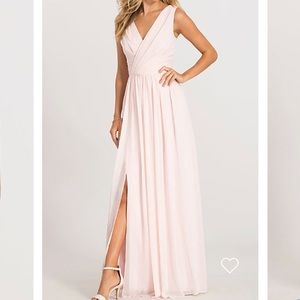 Blush bridesmaid gown